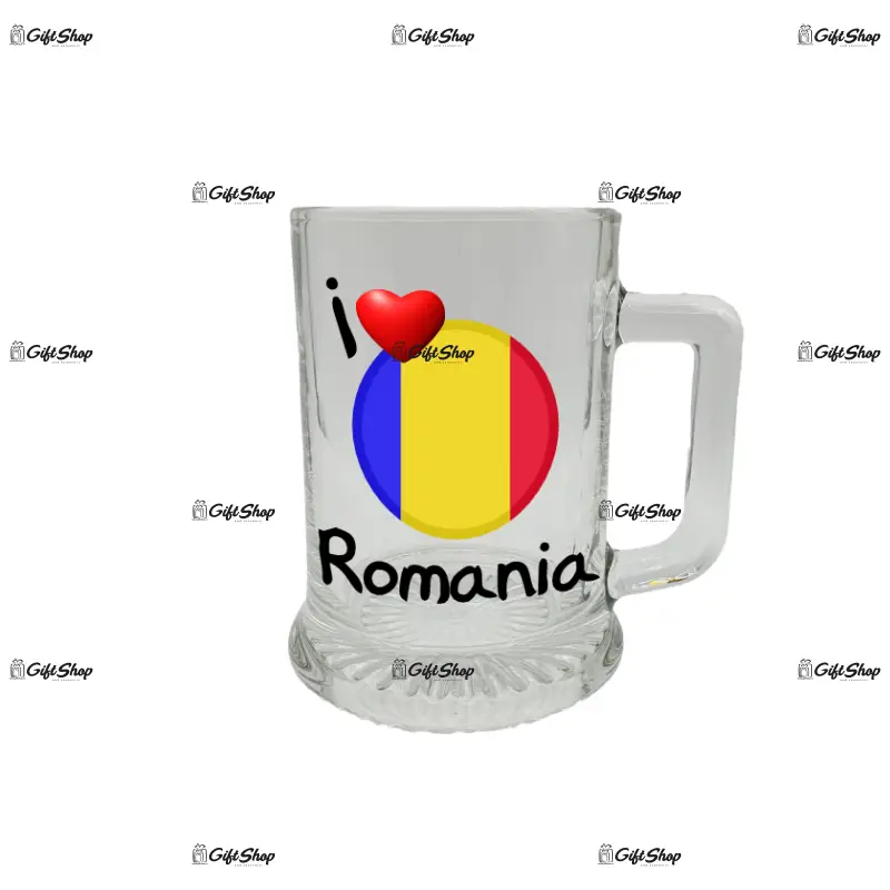 I love romania, halba cu mesaj 2